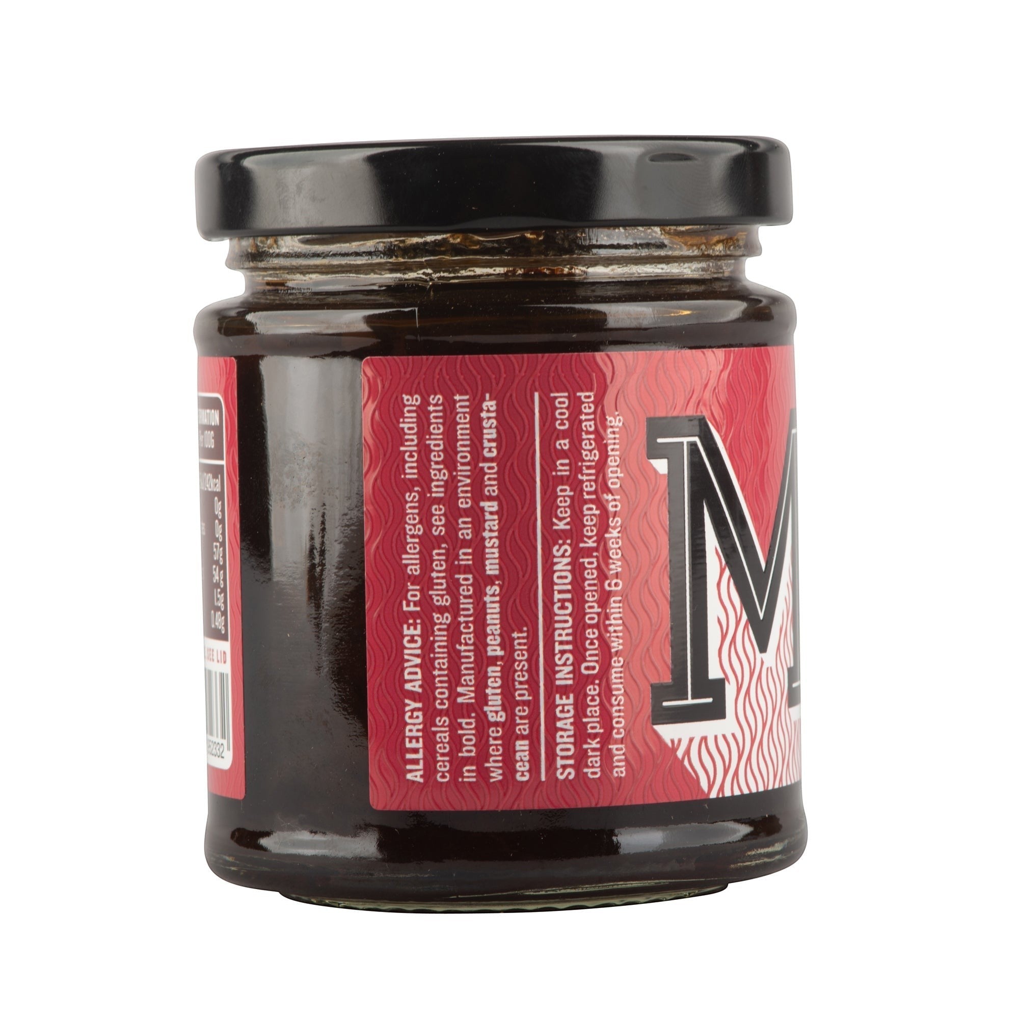 Smoky Onion Relish in a 215g jar with a red and white label