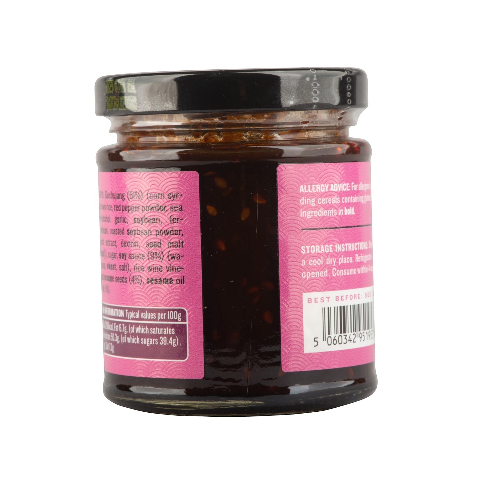 Manfood  Korean Barbecue Sauce in a 190g glass jar with a pink label and black lid